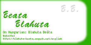 beata blahuta business card